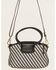 Image #2 - Hobo Women's Sheila Top Zip Crossbody Bag, Black/white, hi-res