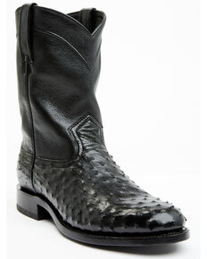 Cody James Black 1978® Men's Carmen Exotic Full-Quill Ostrich Roper Boots - Round Toe, Black, hi-res