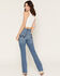 Image #4 - 1 Sunset Lane Women's Buckle Fitted Denim Vest, White, hi-res