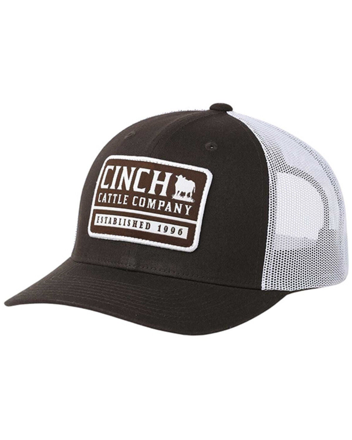 Cinch Men's Logo Patch Ball Cap, Brown, hi-res