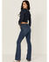 Image #1 - Shyanne Women's Celeste Medium Wash High Rise Seam Bootcut Stretch Denim Jeans, Medium Wash, hi-res