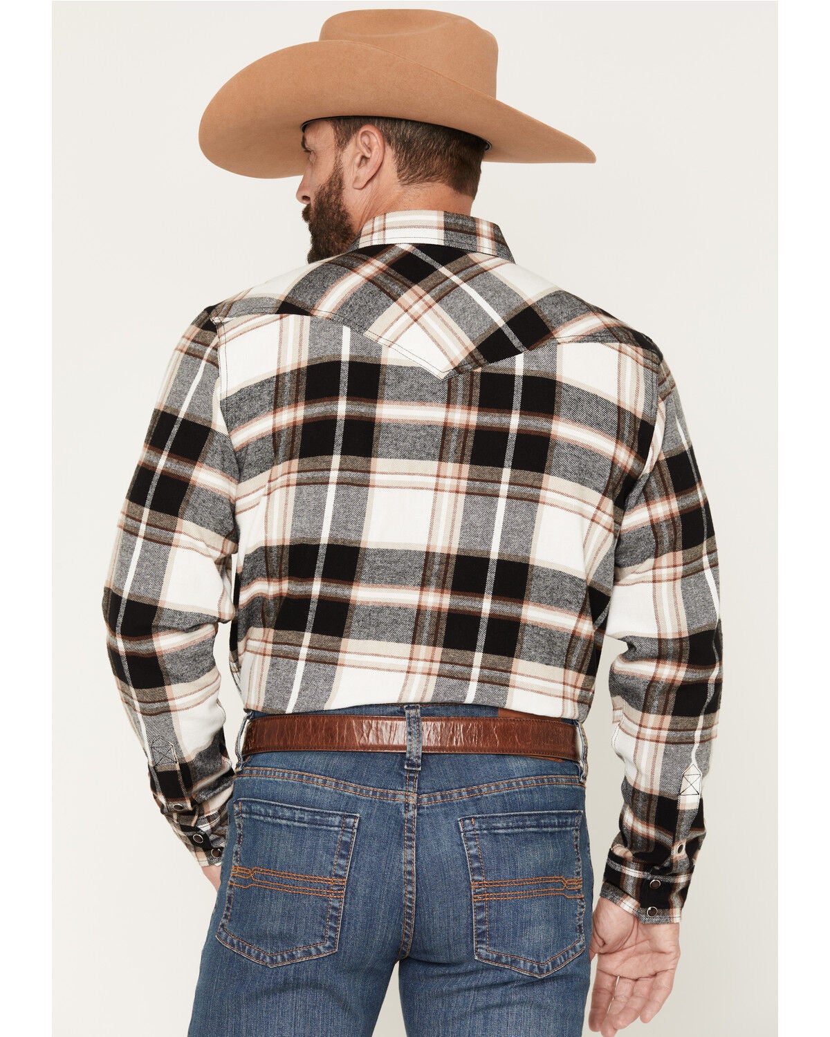 Image #4 - Cody James Men's Standard Issue Plaid Print Long Sleeve Snap Flannel Shirt - Big, Black, hi-res