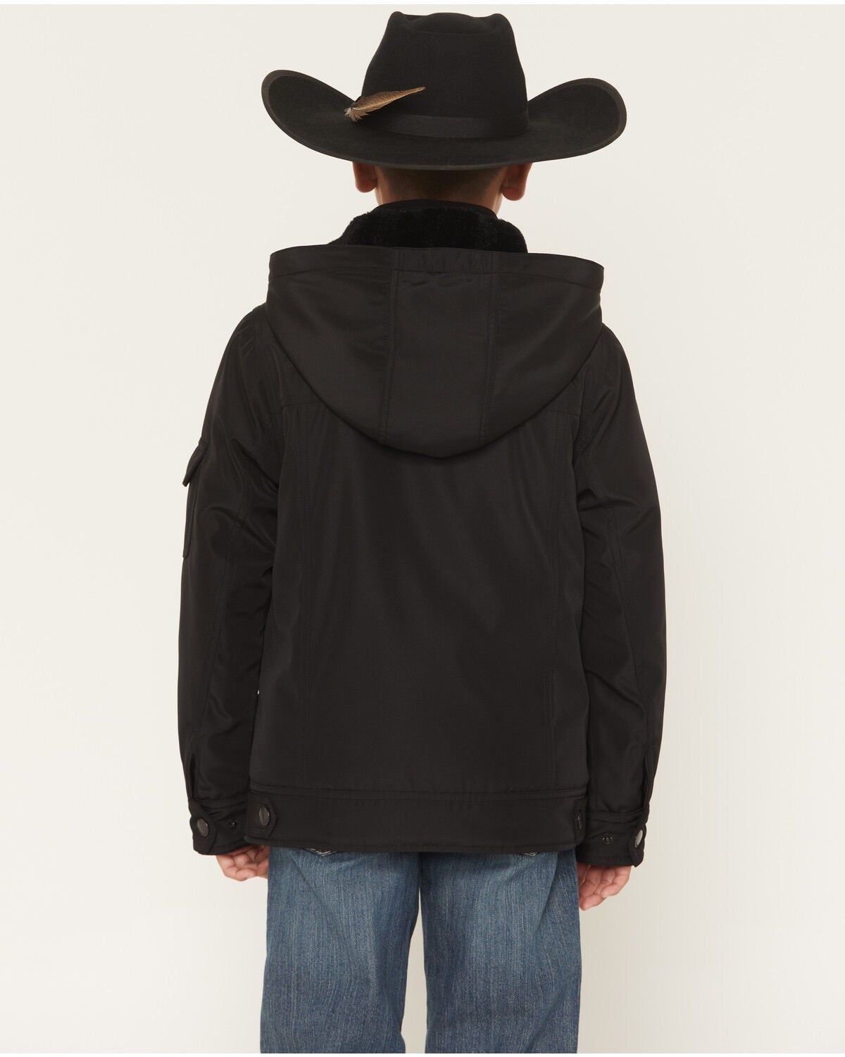 Image #4 - Urban Republic Boys' Fur Lined Jacket, Black, hi-res