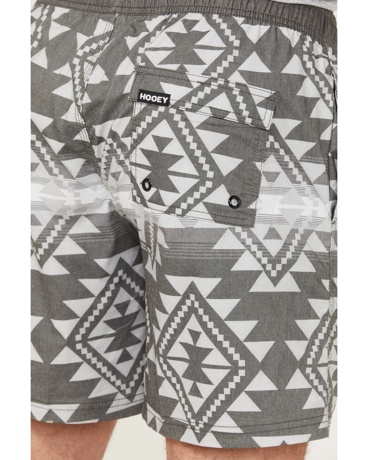 Image #4 - Hooey Men's Big Wake Southwestern Print Board Shorts, Grey, hi-res