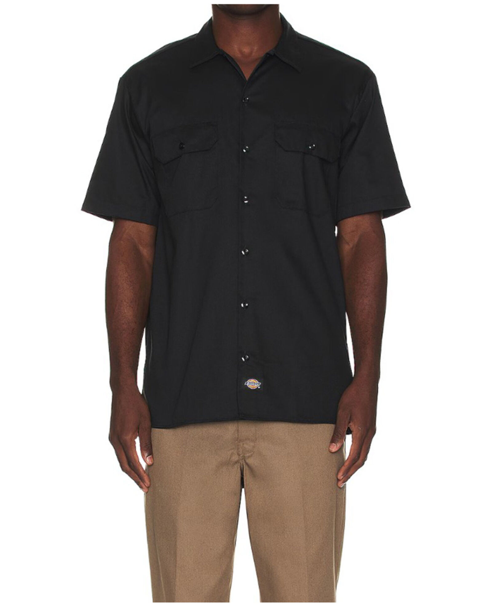 Image #1 - Dickies Men's Solid Twill Short Sleeve Button-Down Work Shirt, No Color, hi-res