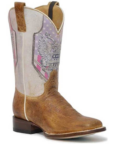 Roper Women's 2nd Amendment Concealed Carry Printed Western Boots - Square Toe , Tan, hi-res