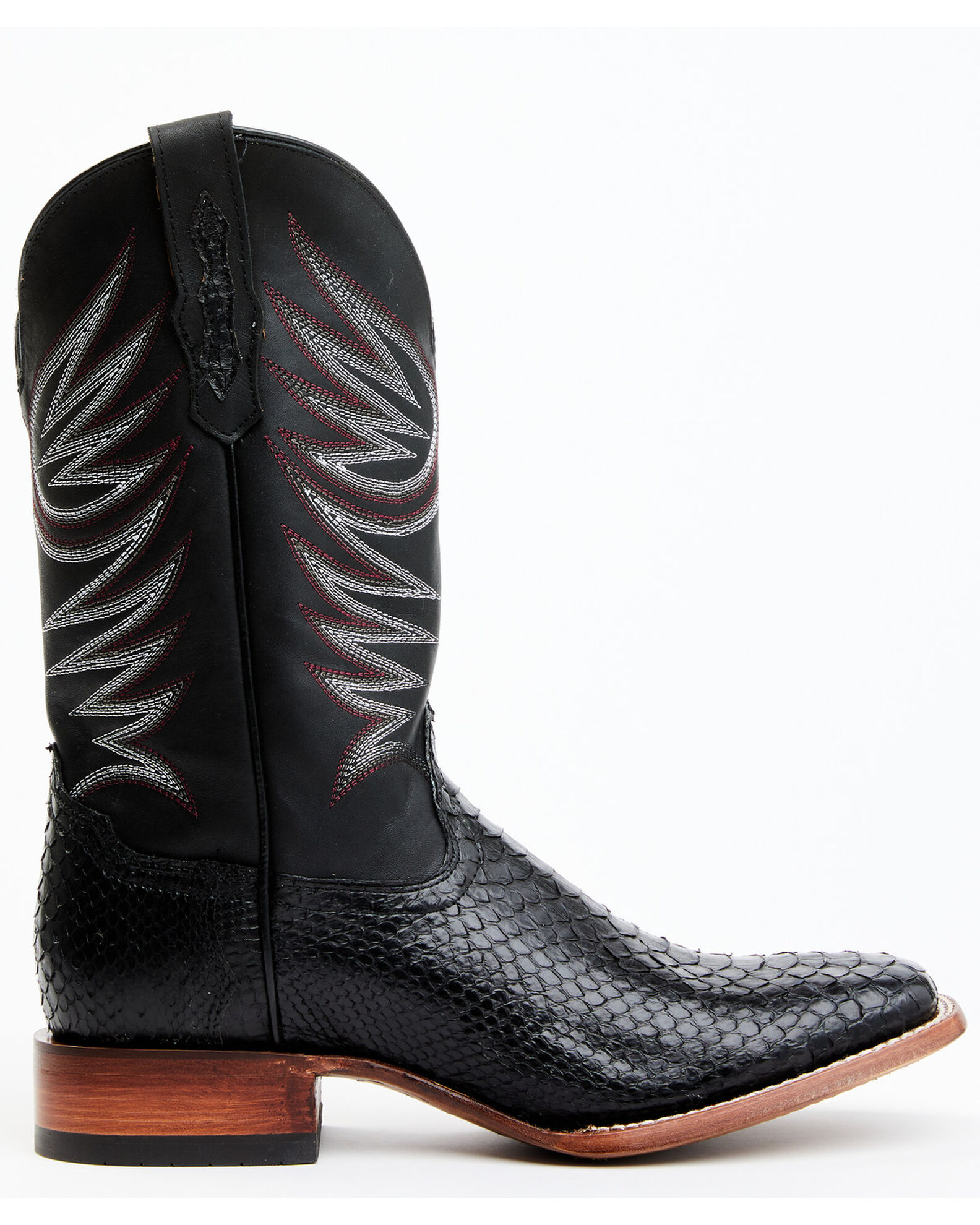 Image #2 - Cody James Men's Matte Python Exotic Western Boots - Broad Square Toe, Black, hi-res