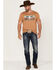 Rock & Roll Denim Men's Bull Skull Desert Graphic Short Sleeve T-Shirt , Mustard, hi-res