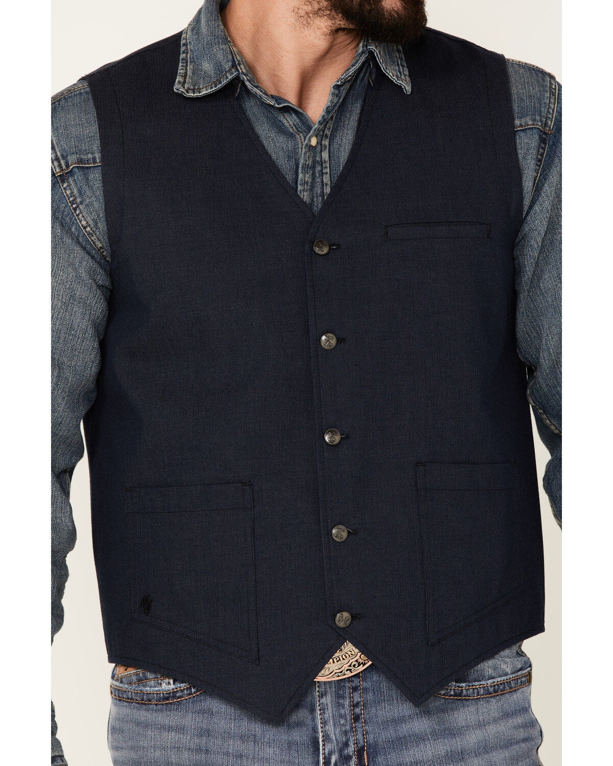 button down vest men's