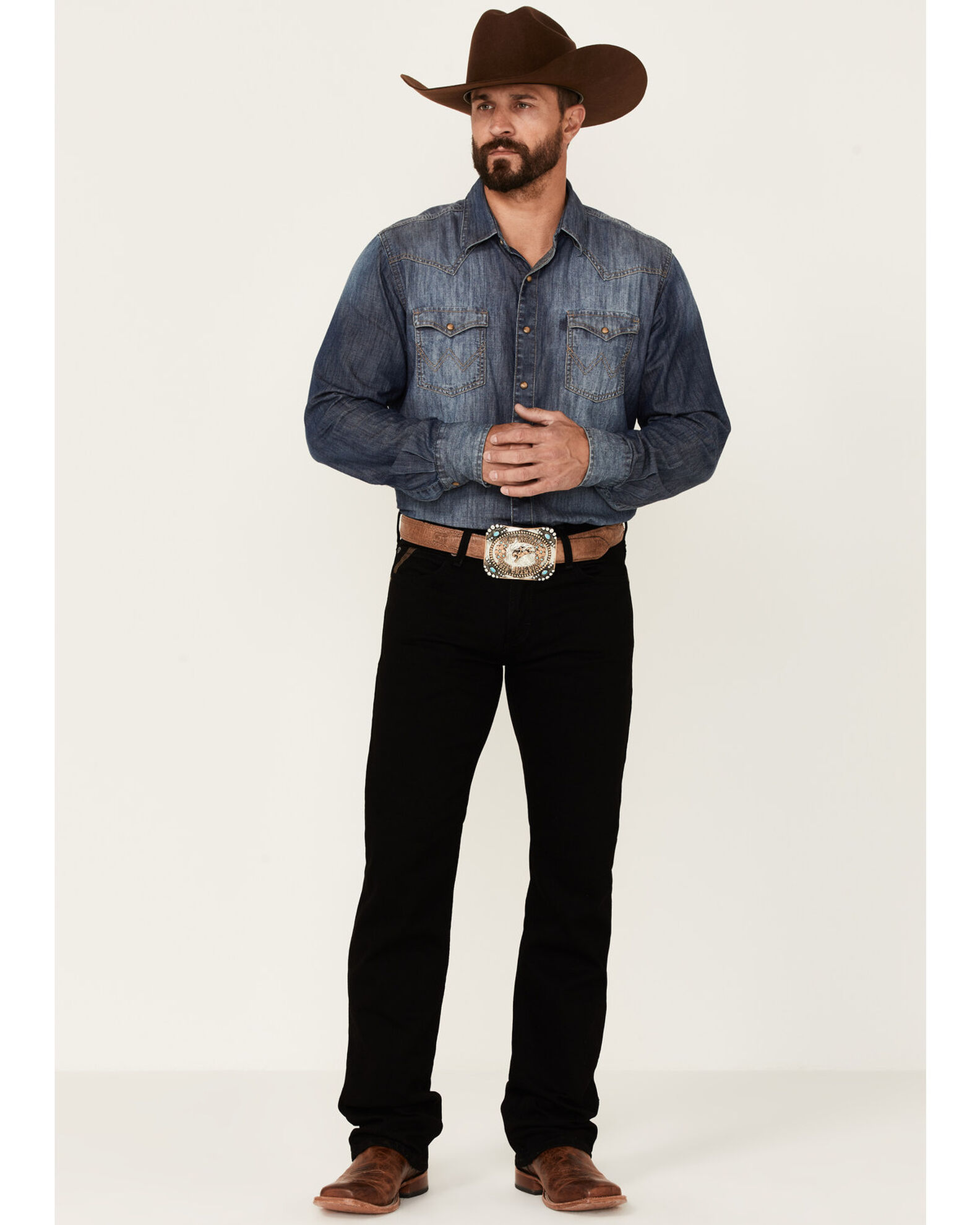 Black jeans cowboy boots outlet