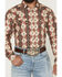 Image #3 - Cody James Men's Thatcher Southwestern Print Long Sleeve Snap Western Shirt, Rust Copper, hi-res