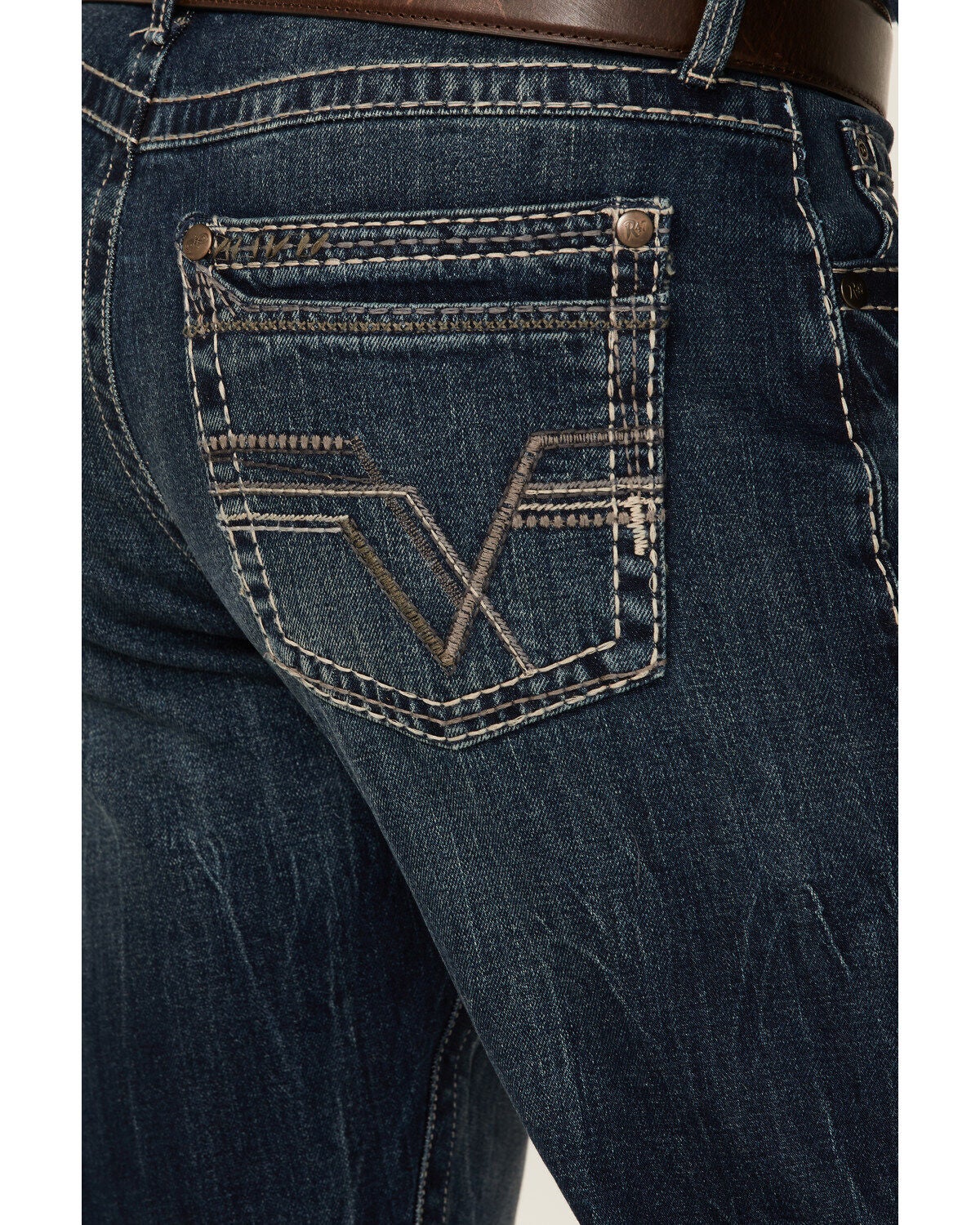 Men's Wrangler Rock 47 by Cash Medium Wash Stretch Slim Bootcut Jeans