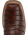 Image #5 - Double H Men's Croc Print Roper Work Boots - Steel Toe, Brown, hi-res