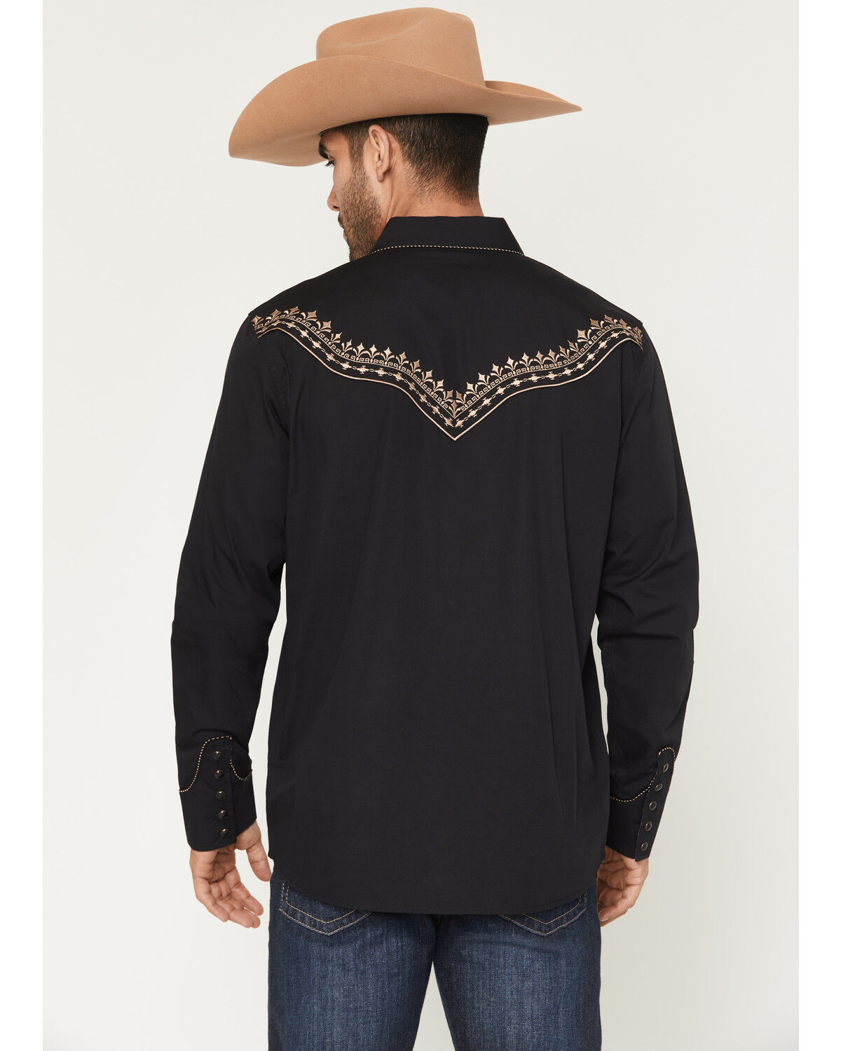 Image #4 - Moonshine Spirit Men's High Noon Embroidered Long Sleeve Snap Western Shirt, Black, hi-res