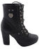 Image #3 - Milwaukee Leather Women's Lace Toe Toe Platform Boots - Round Toe, Black, hi-res