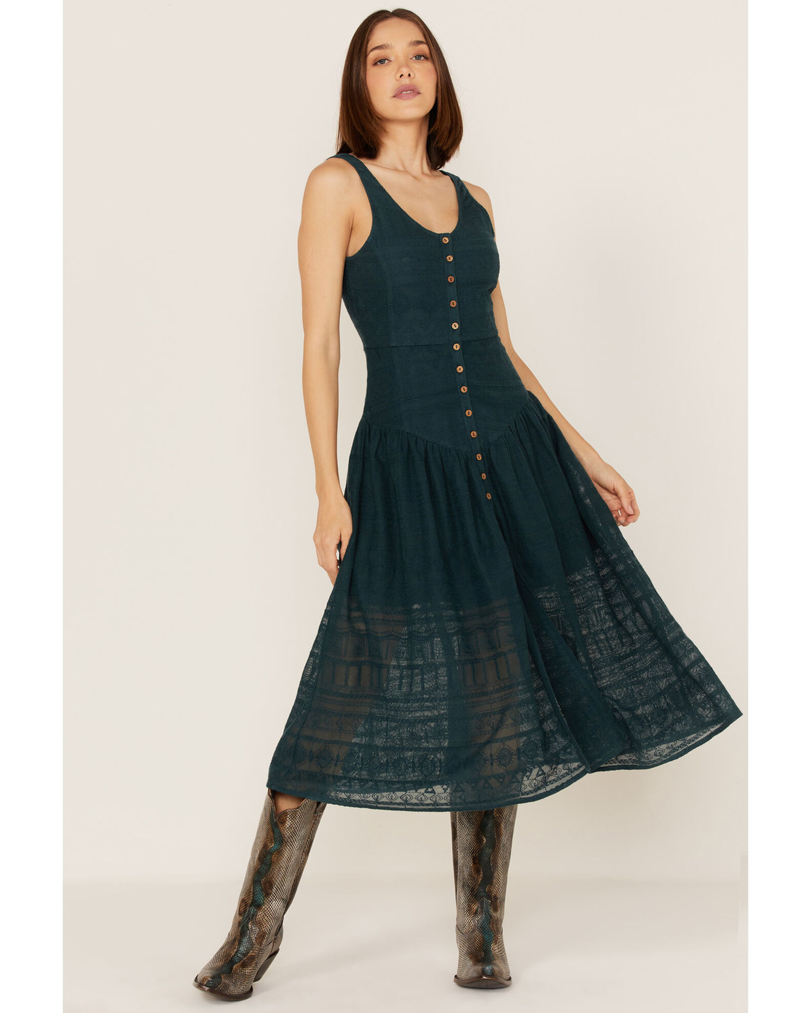 Drop waist lace top dress