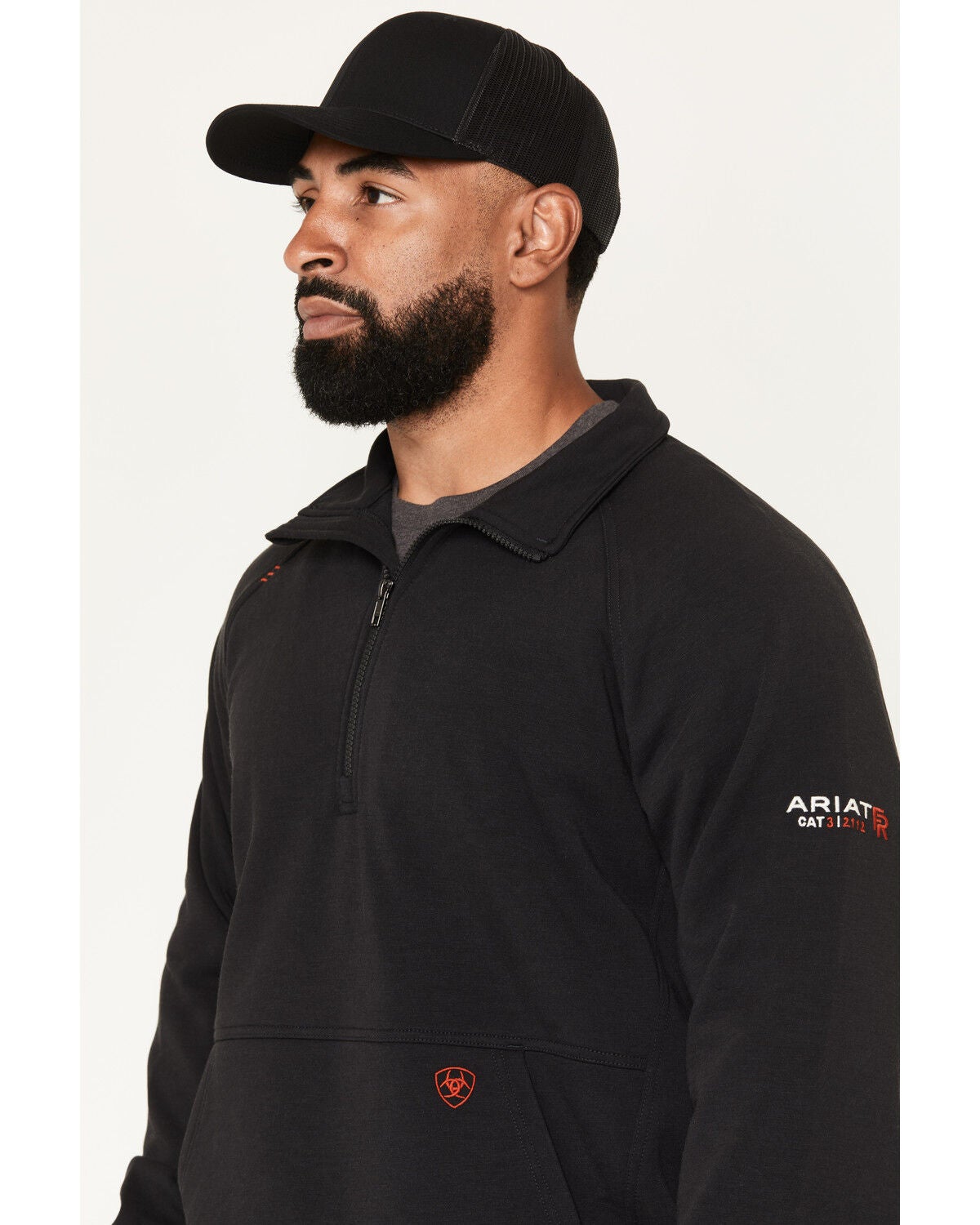 Image #2 - Ariat Men's FR Primo Fleece 2.0 1/4 Zip Pullover Sweater, Black, hi-res