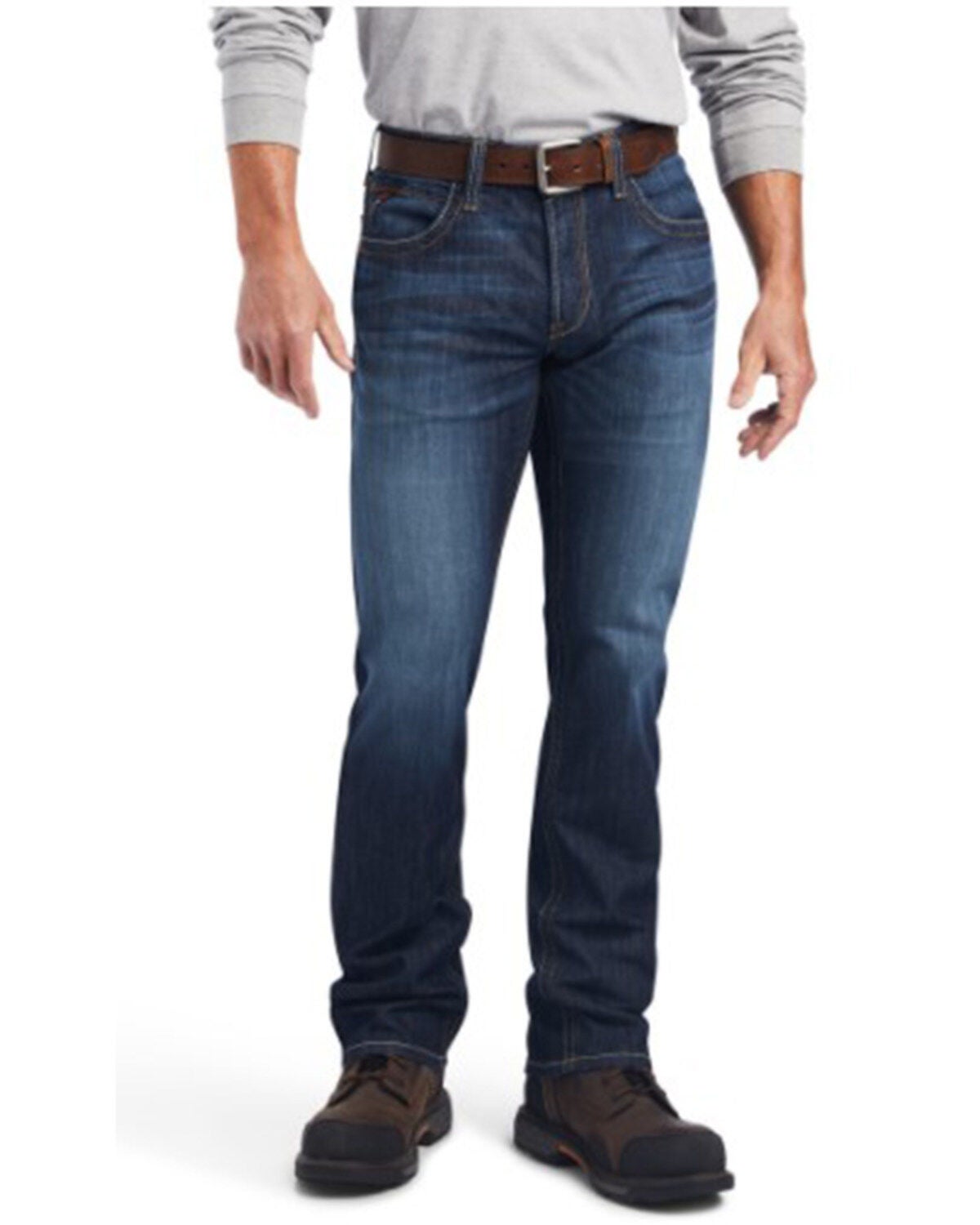 Ariat Men's FR Lassen Duralight Basic Stretch Straight Leg Jeans, Blue, hi-res