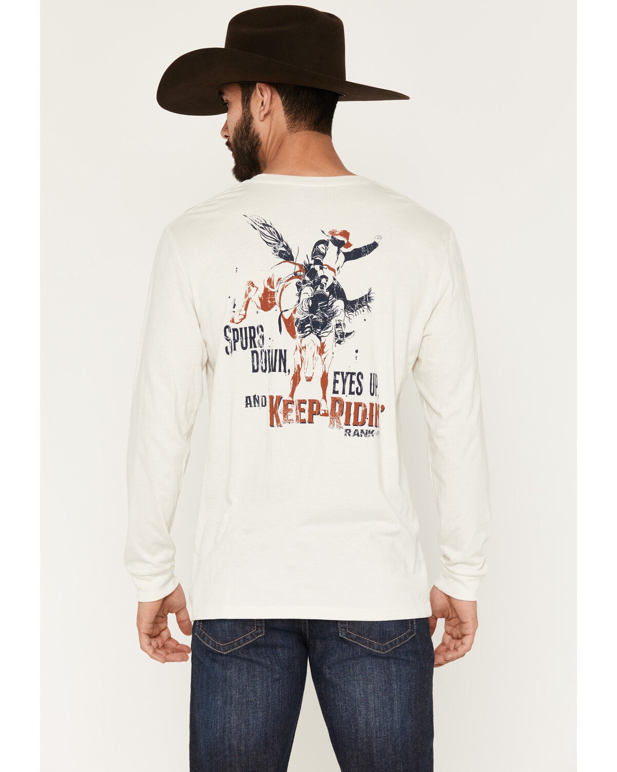 Image #1 - RANK 45&reg; Men's Keep Ridin' Long Sleeve Graphic T-Shirt, Natural, hi-res