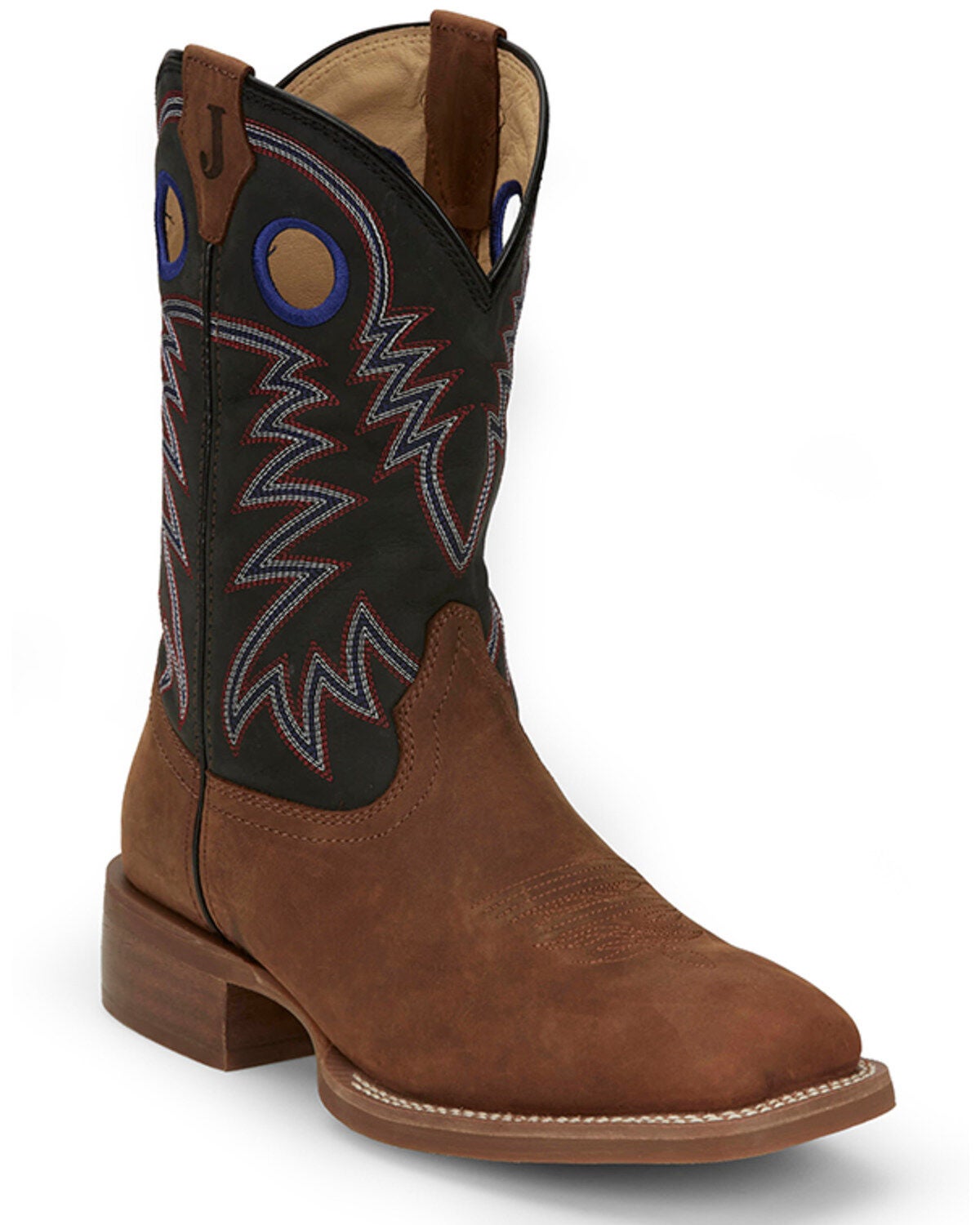 Justin Men's Frontier Show Stopper Performance Western Boots - Broad Square Toe, Brown, hi-res