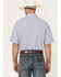 Image #4 - Wrangler 20X Men's Geo Print Short Sleeve Snap Stretch Western Shirt, Blue, hi-res