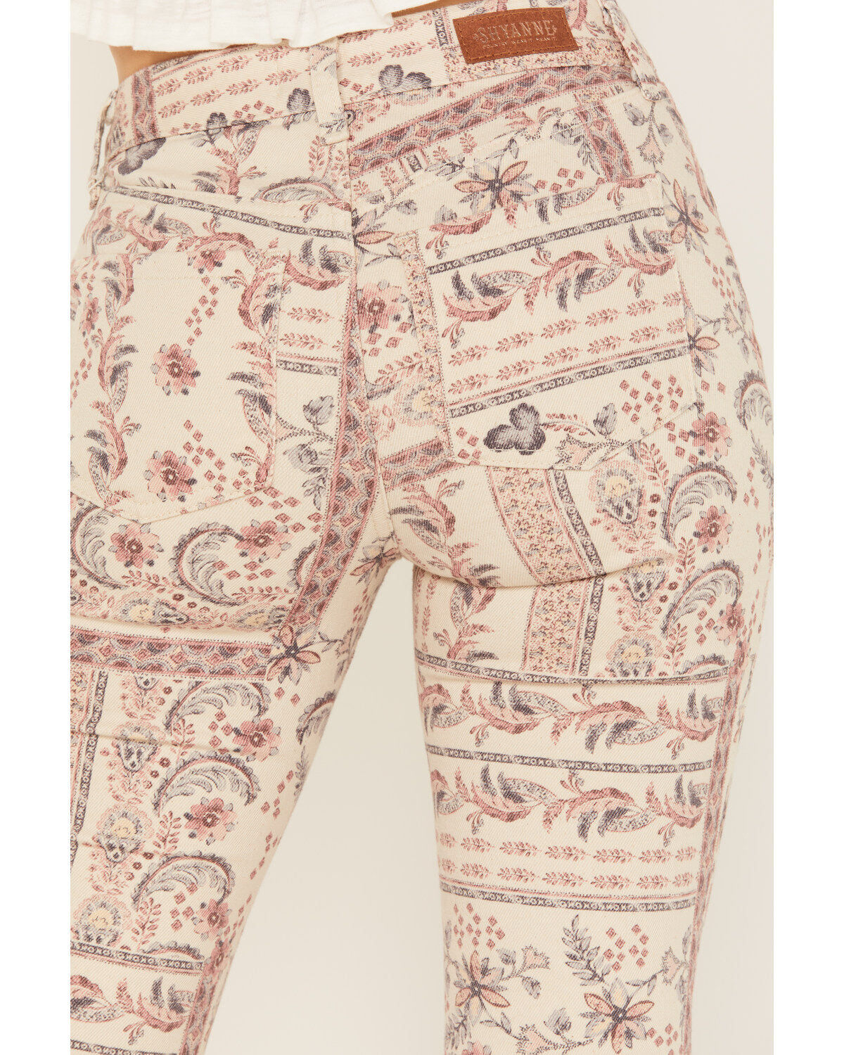 Image #4 - Shyanne Women's High Rise Paisley Americana Print Flare Jeans, Multi, hi-res