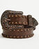 Image #1 - Shyanne Women's Embossed Studded Leather Belt, Brown, hi-res