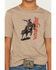 Image #3 - Wrangler Boys' Bucking Bronc Logo Short Sleeve Graphic T-Shirt, Brown, hi-res