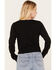 Image #4 - Shyanne Women's Tie-Front Butterfly Graphic Long Sleeve Tee, Black, hi-res