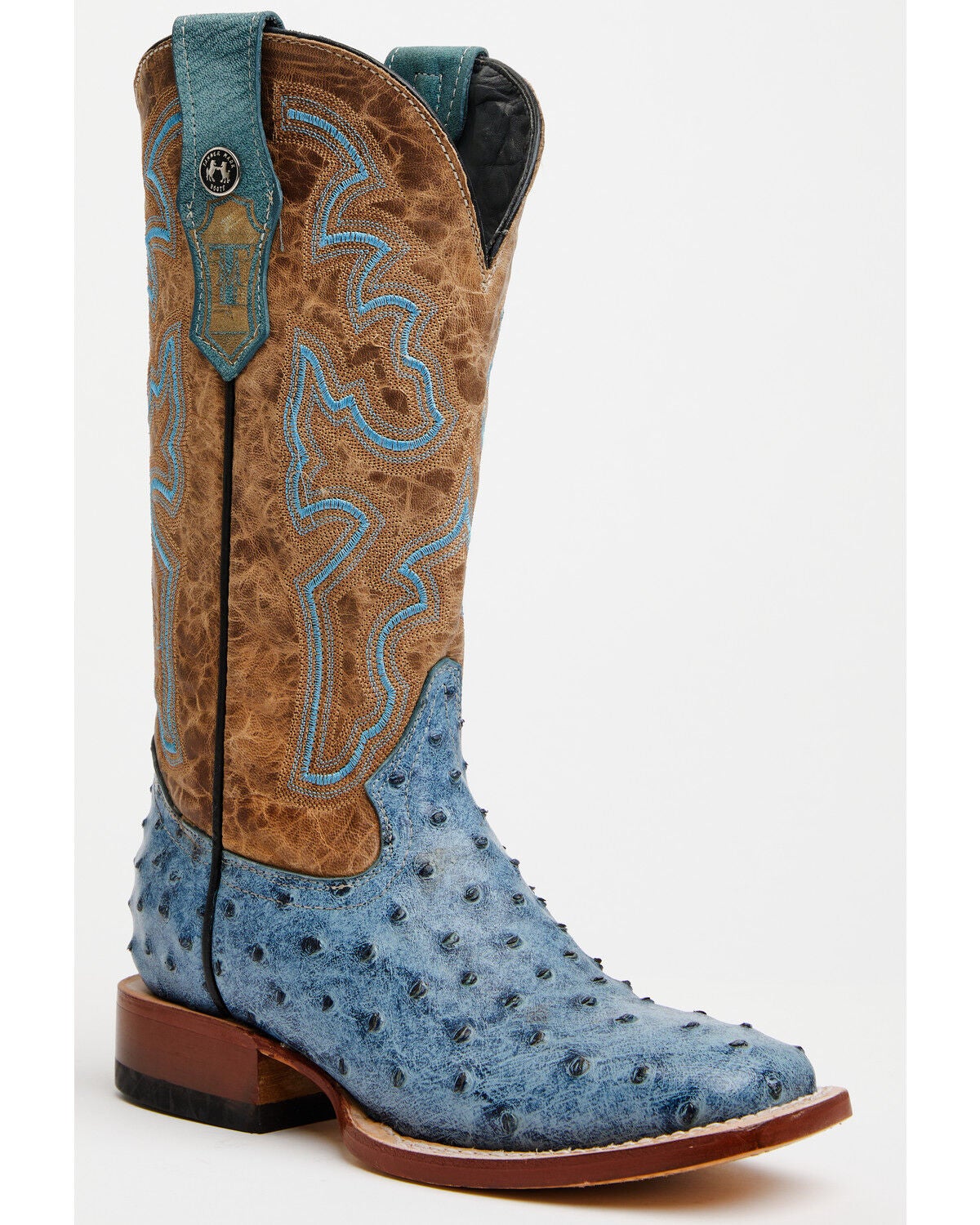 Tanner Mark Women's Bluebonnet Western Boots - Broad Square Toe, Blue, hi-res