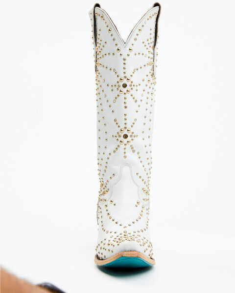 Image #4 - Boot Barn X Lane Women's Exclusive Sparks Fly Satin Pearl Western Bridal Boots - Snip Toe, White, hi-res