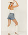 Free People Women's Makai Mid Rise Denim Shorts, Dark Wash, hi-res