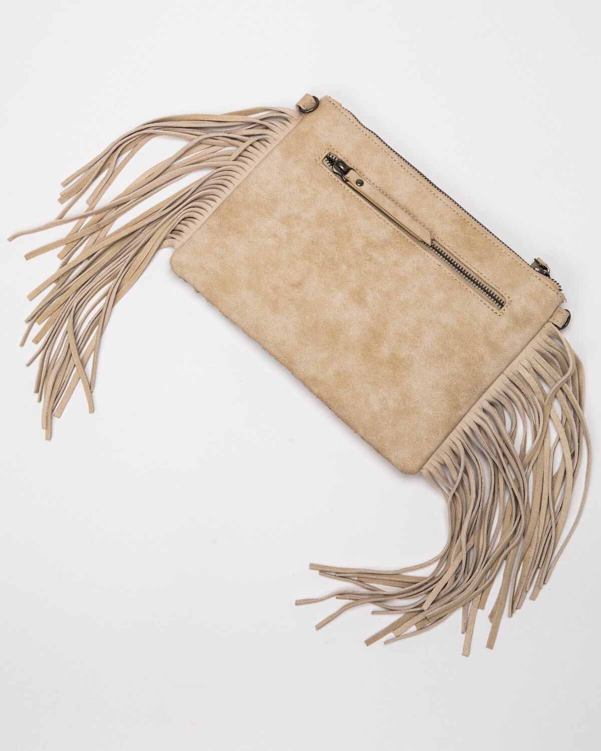 Image #4 - Shyanne Women's Grey Glitter Inlay With Fringe Crossbody Bag, Silver, hi-res