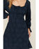 Image #3 - Shyanne Women's Floral Print Long Sleeve Button-Down Mini Dress, Navy, hi-res