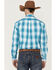 Image #4 - Stetson Men's Large Ombre Plaid Print Long Sleeve Button Down Western Shirt, Blue, hi-res