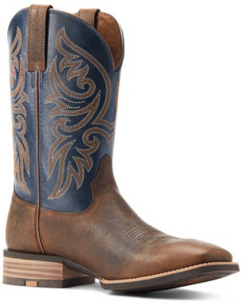Ariat Men's Slingshot Rowdy Western Performance Boots - Broad Square Toe, Brown, hi-res