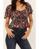 Image #3 - Idyllwind Women's Stirrup Print Short Sleeve Cropped Shirt, Black, hi-res
