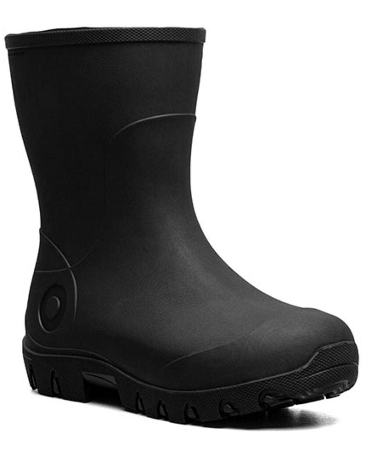 Bogs Boys' Essential Rain Mid Rubber Boots - Round Toe, Black, hi-res