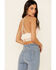 Fornia Women's Caged Back High Neck Crochet Bralette Tank Top, Blush, hi-res
