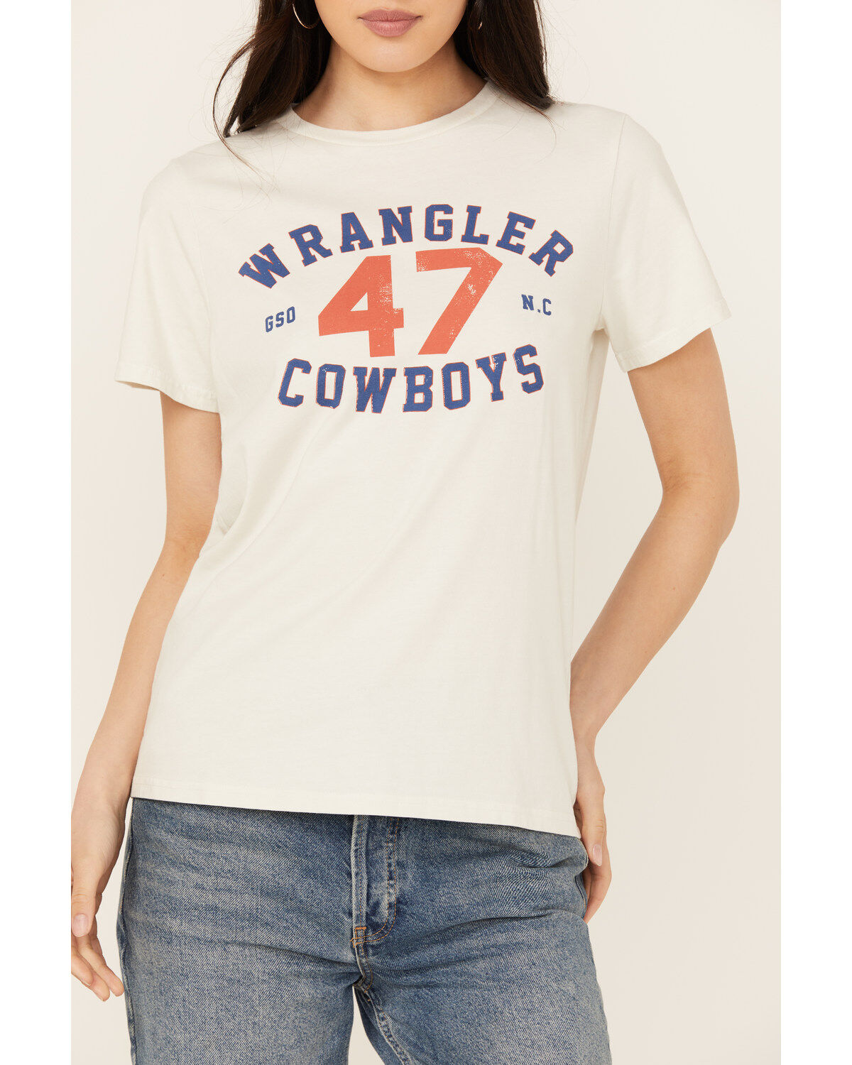 Image #3 - Wrangler Women's Modern Logo Short Sleeve Graphic Tee, White, hi-res