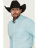 Image #2 - Wrangler Men's Geo Print Long Sleeve Button-Down Stretch Western Shirt, Aqua, hi-res