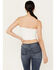 Free People Women's Boulevard Ruched Tube Top, White, hi-res