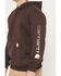 Image #3 - Carhartt Men's Loose Fit Midweight Logo Sleeve Graphic Hooded Sweatshirt, Dark Brown, hi-res