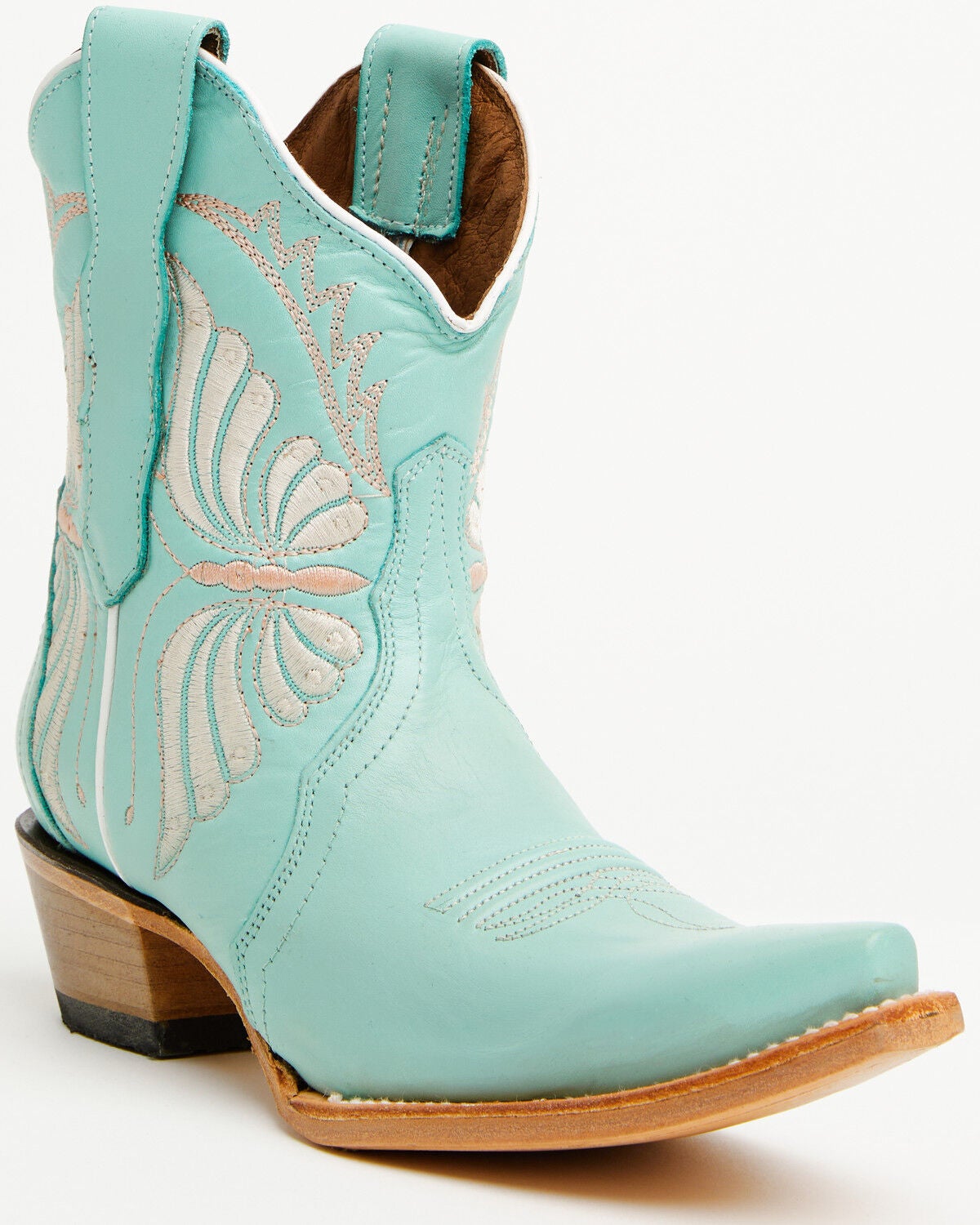 Circle G Women's Butterfly Western Booties - Snip Toe, Mint, hi-res