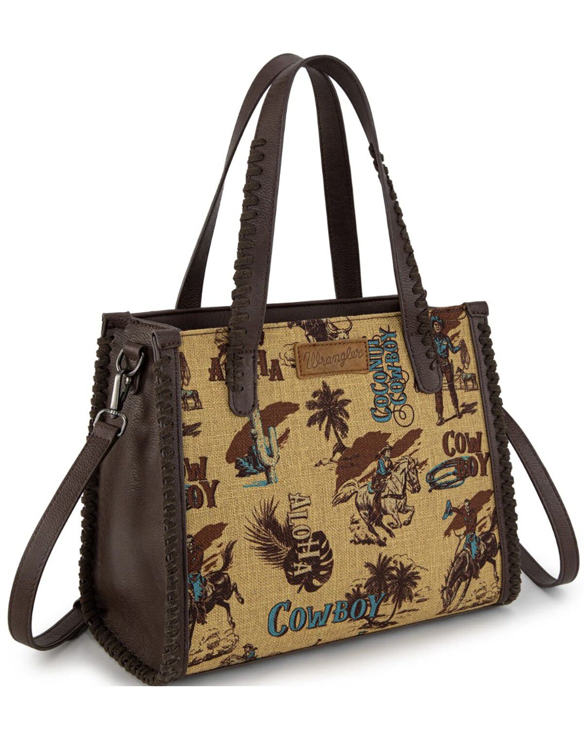 Image #2 - Wrangler Women's Cowboy Print Concealed Carry Crossbody Satchel, Dark Yellow, hi-res