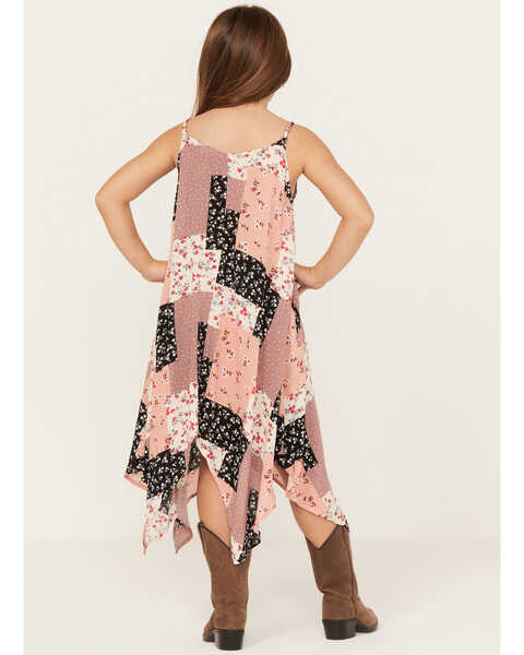 Hayden Girls' Patchwork Printed Dress, Pink, hi-res