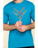 Image #4 - Hawx Men's Teal Fractal Camo Logo Graphic Work T-Shirt, Teal, hi-res