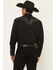 Image #4 - Scully Men's Embellished Solid Long Sleeve Pearl Snap Western Shirt, Black, hi-res