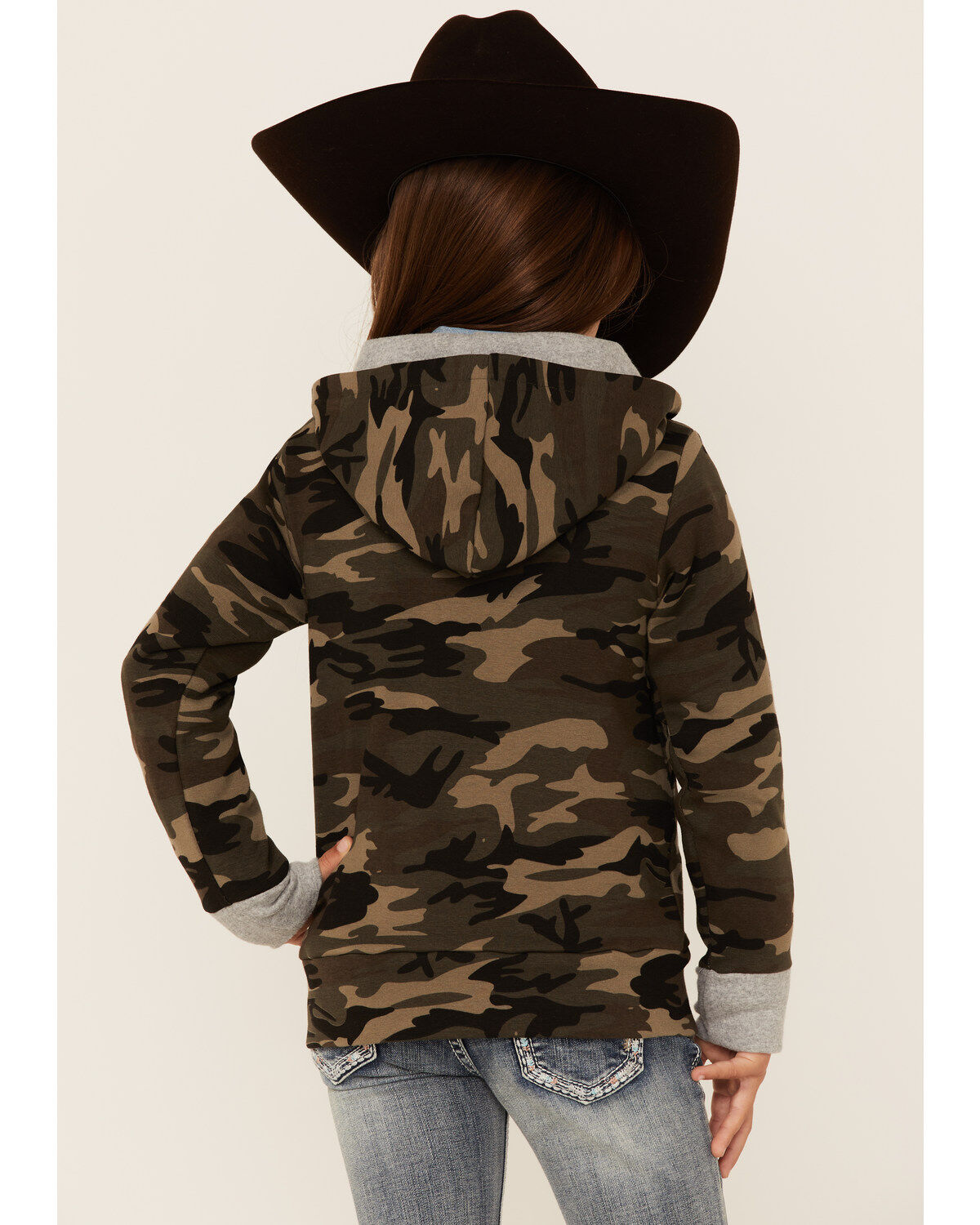 Image #4 - Ampersand Avenue Girls' Multi Camo Print 1/4 Zip Pullover, Multi, hi-res