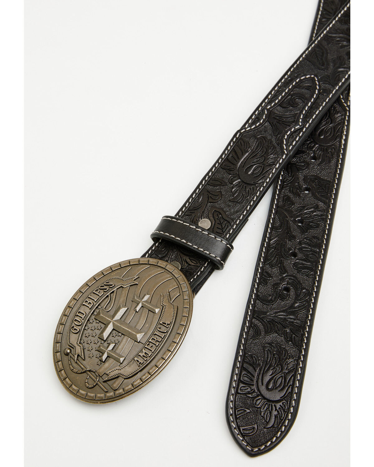 Product Name:  Cody James Men's God Bless America Tooled Buckle Belt